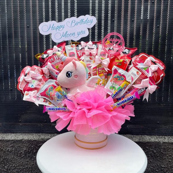 Lẵng Hoa Happy Birthday Đẹp