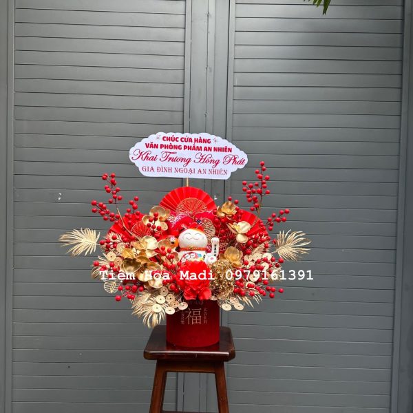 Hộp hoa mèo may mắn khai trương cửa hàng