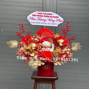Hộp hoa mèo may mắn khai trương cửa hàng