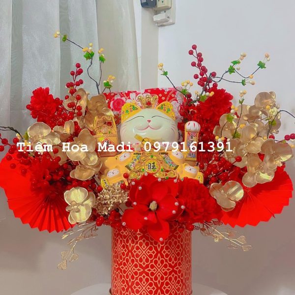 Mèo May Mắn Mừng Khai Trương Hồng Phát