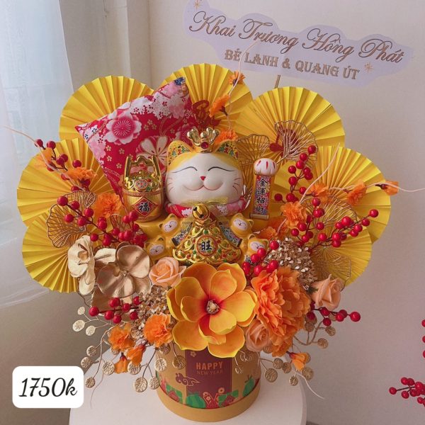 Mèo thần tài mix hoa sang trọng