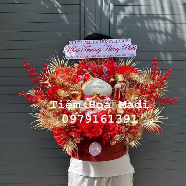 Hoa khai trương tiệm nail