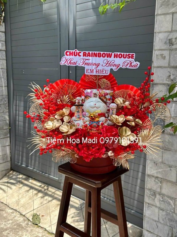 Hoa mừng khai trương shop house