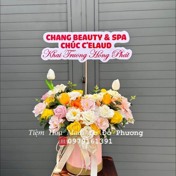 Giỏ Hoa Khai Trương Nhỏ Xinh
