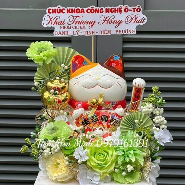 Hoa Khai Trương Màu Xanh