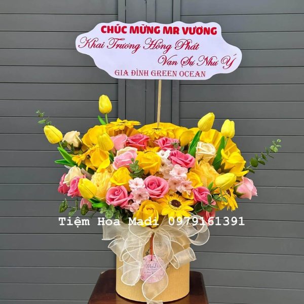 Lẵng Hoa Sáp Khai Trương