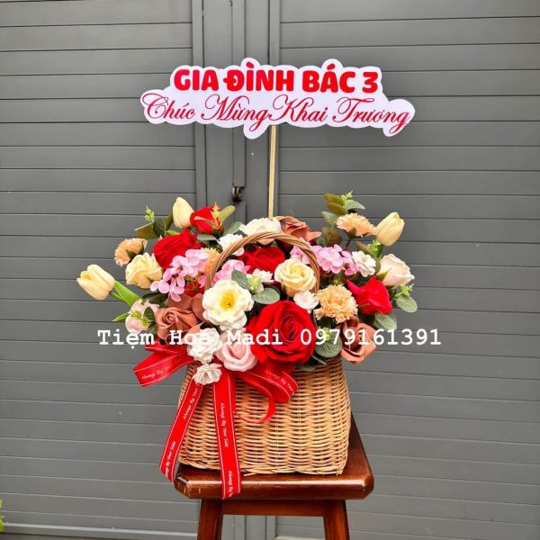 Lẵng hoa mừng khai trương đẹp