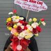 Lẵng hoa sáp khai trương