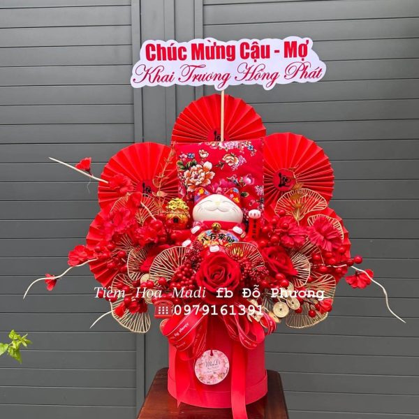 hoa khai trương shop quần áo