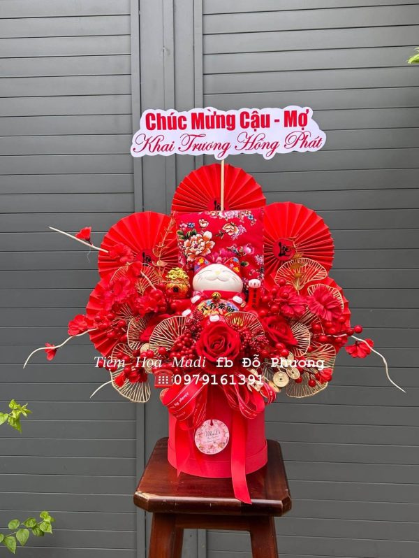 hoa khai trương shop quần áo