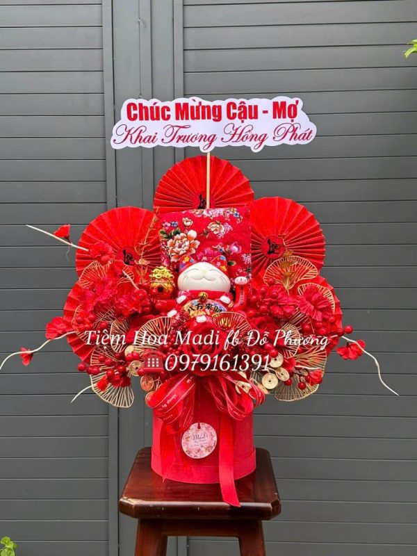 hoa khai trương shop quần áo