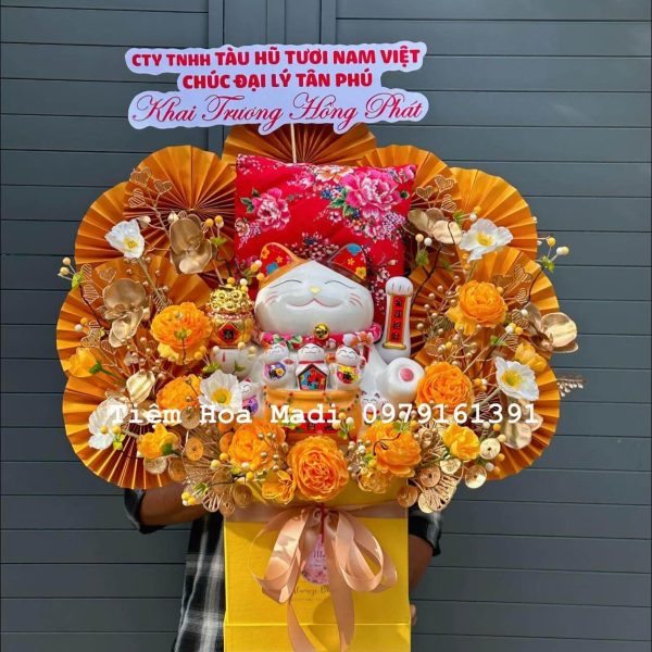 lẵng hoa khai trương cửa hàng