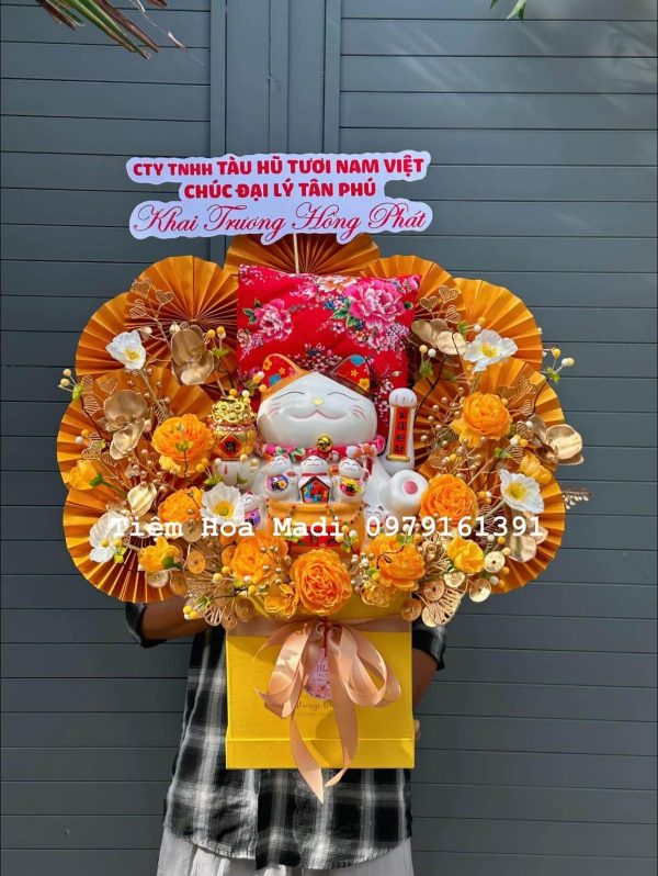 lẵng hoa khai trương cửa hàng