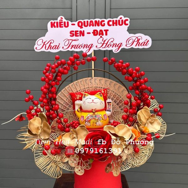 Hoa khai trương quán trà sữa