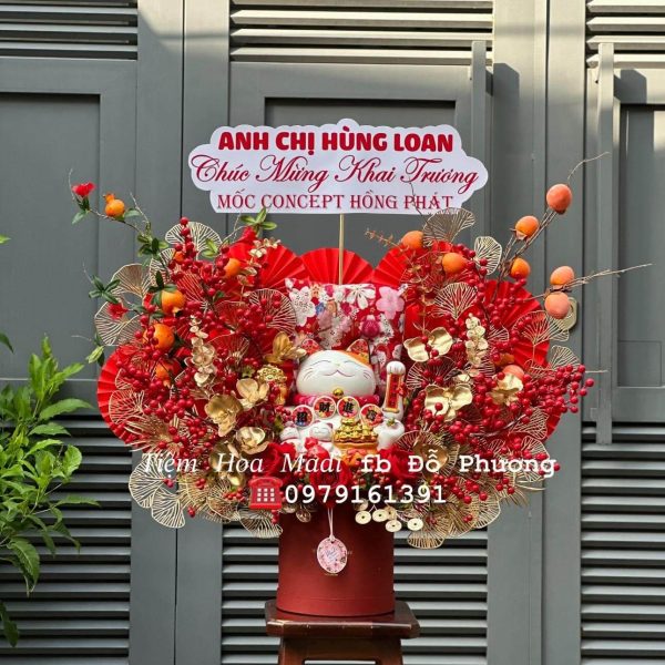 Hoa mèo thần tài chạy bằng điện