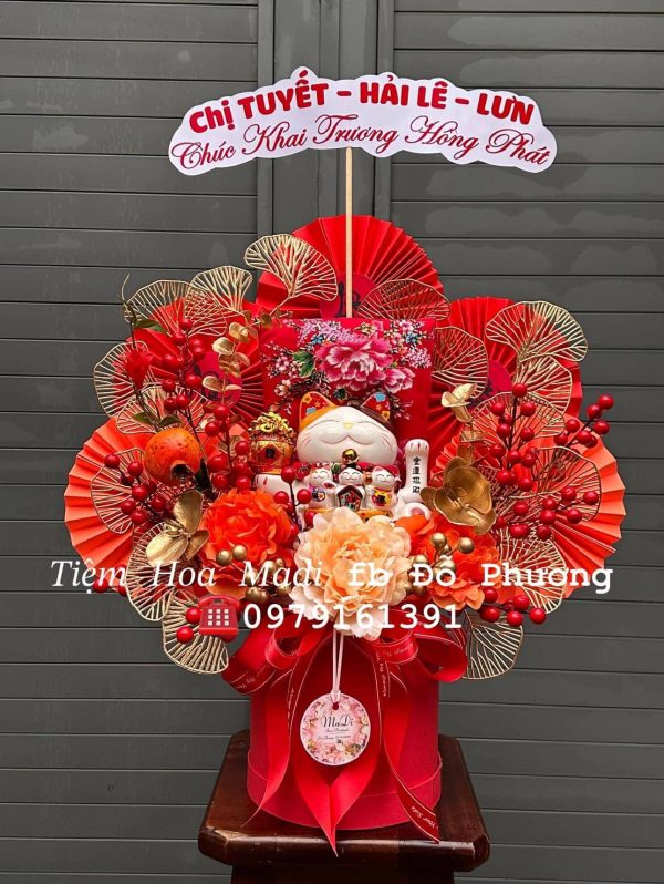 Hoa mèo thần tài khai trương ở thủ đức
