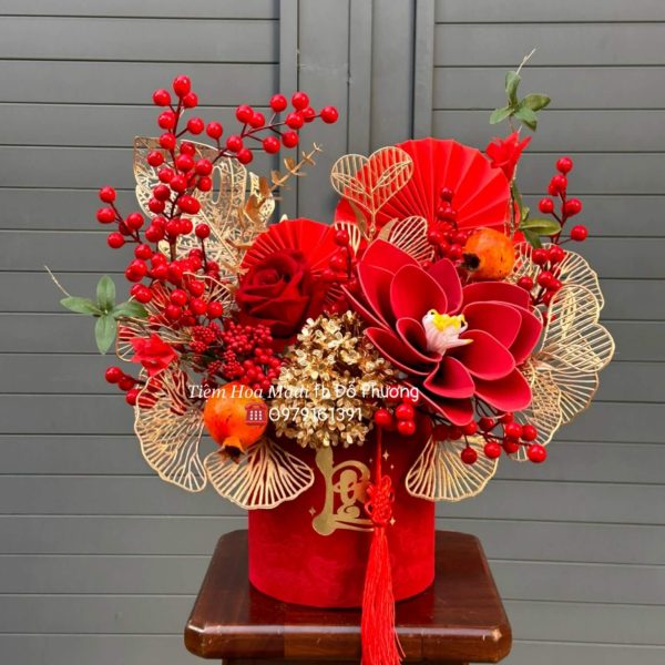 Hộp Hoa Trang Trí Tết Nguyên Đán