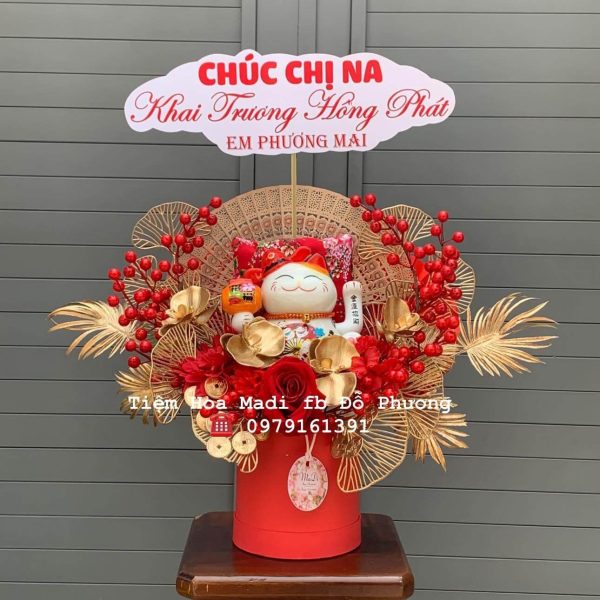 Lẵng hoa đồng tiền khai trương