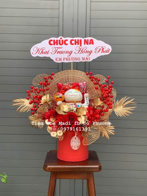Lẵng hoa đồng tiền khai trương