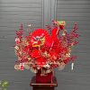 Lẵng hoa đào đông trang trí tết