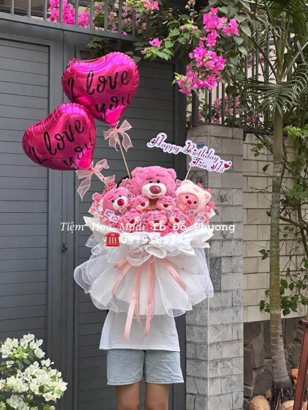 Bó Hoa Gấu Happy Birthday